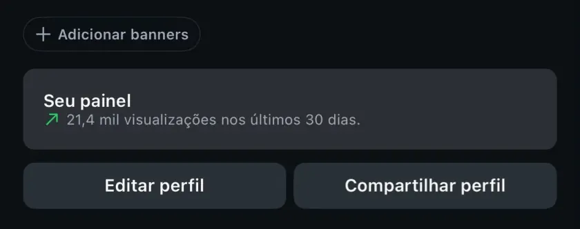 Painel do Instagram da Lojas Veras: 21,4 mil visualizações em 30 dias